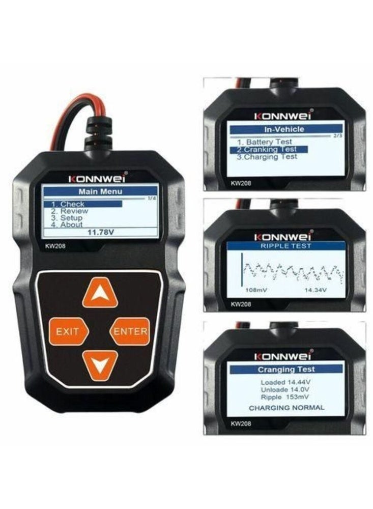 كونوي جهاز KONNWEI KW208 لفحص بطاريات السيارات 12 فولت مع تحليل CCA والصحة - أداة تشخيص بطارية احترافية - Image 2